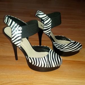 Zebra print heels
